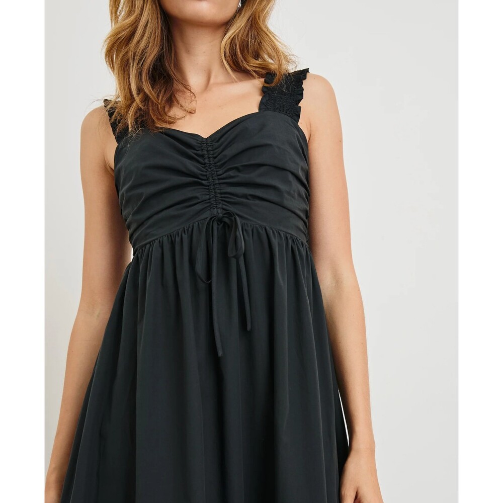 Rails NWT Irisa Dress in Black Size Large Cotton Poplin Midi Sweetheart Neckline - Picture 3 of 10
